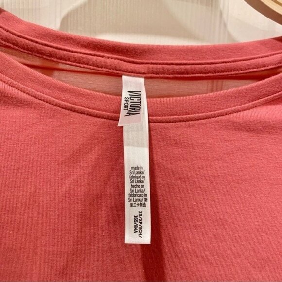 VS Rose Pink Twist-Front Mesh Back Cut-Out Sport Top - Picture 6 of 6